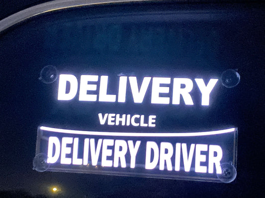 Delivery Driver Illuminated Acrylic Sticker – USB Powered for Car Window